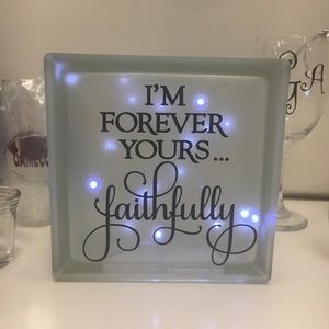 “Faithfully” Glass Light Block (New)